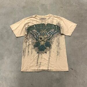 Y2K Affliction style Emo Goth Skull‎ Shirt